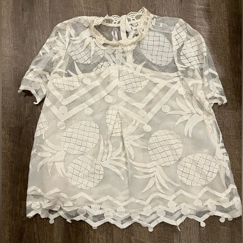 Anthropology women’s pineapple lace top